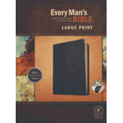 6447937: NLT Every Man"s Large-Print Bible--genuine leather, black (indexed)